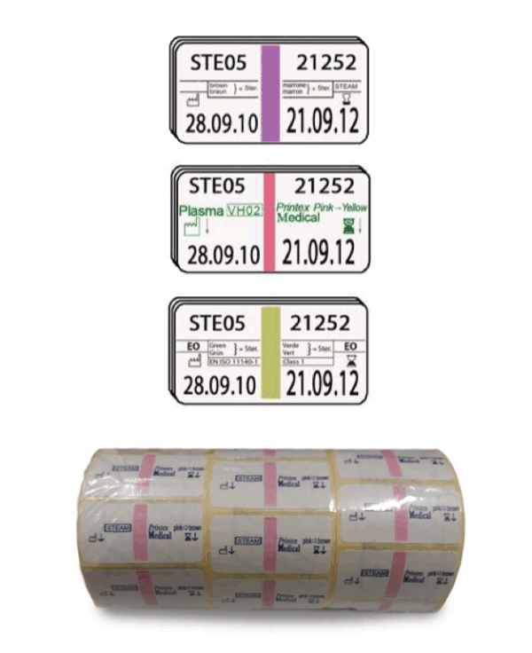 PRINTEX Steam Process Indicator batch label 37x19 Double adhesive 700 LPR LM-PS3719