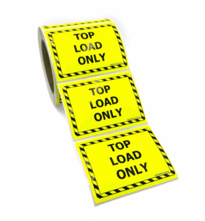 100×75 TOP LOAD ONLY Fluro Yellow Warning Label Roll Black Printed W10075YTL