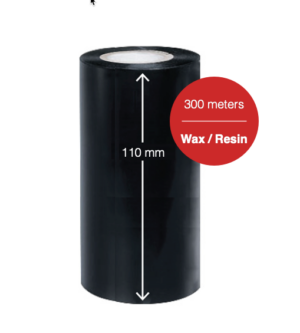 Premium M40 Wax Resin Thermal Ribbon 110mm wide x 300 meters - 1 Ribbon