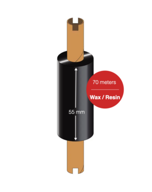 Premium M40 Wax Resin Thermal Ribbon 55mm wide x 70 meters - 4"