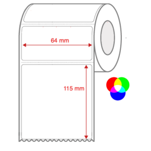 InkJet Label Rolls 64mm x 115mm Perforated for Inkjet Colour Label Printers