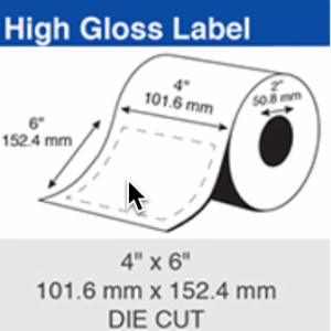 Epson Inkjet Label Roll 101.6mm x 152.4mm x 50mm Core (6 Rolls of 200) Paper Gloss C35GD003