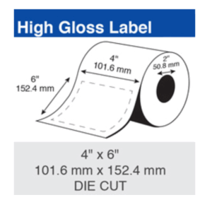 Epson Inkjet Label Roll 101.6mm x 50.8mm x 76mm Core (2 Rolls of 1,250) Paper Matte C60MD001