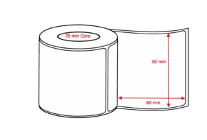WOUND IN Cabinetry Label Rolls 80mm x 80mm x 76mm Direct Thermal Removable