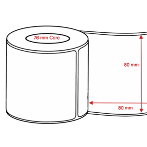 WOUND IN Cabinetry Label Rolls 80mm x 80mm x 76mm Direct Thermal Removable